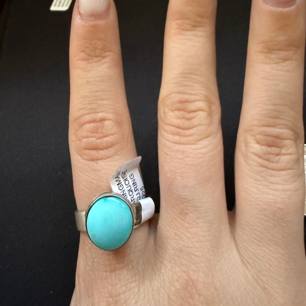 Native handmade turquoise ring. Adjustable
